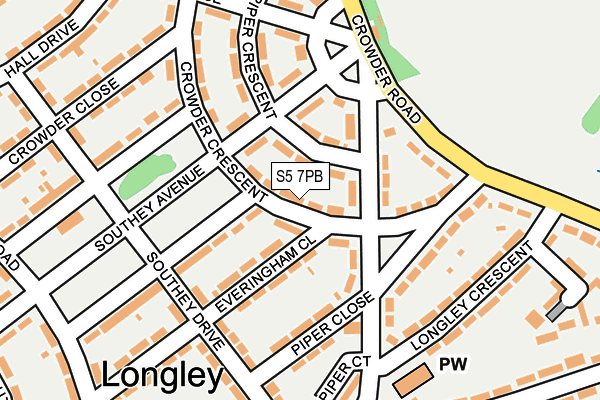 S5 7PB map - OS OpenMap – Local (Ordnance Survey)