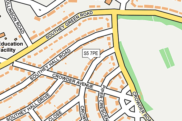 S5 7PE map - OS OpenMap – Local (Ordnance Survey)