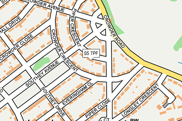 S5 7PF map - OS OpenMap – Local (Ordnance Survey)