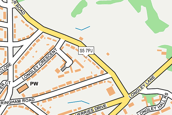 S5 7PJ map - OS OpenMap – Local (Ordnance Survey)