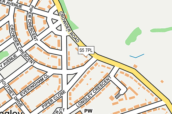 S5 7PL map - OS OpenMap – Local (Ordnance Survey)