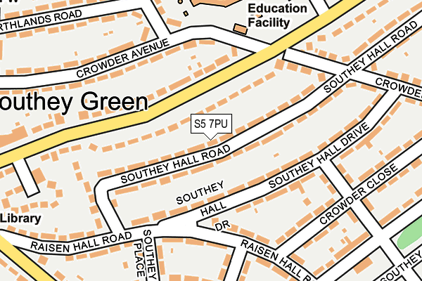 S5 7PU map - OS OpenMap – Local (Ordnance Survey)