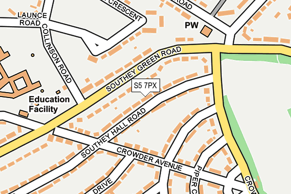 S5 7PX map - OS OpenMap – Local (Ordnance Survey)