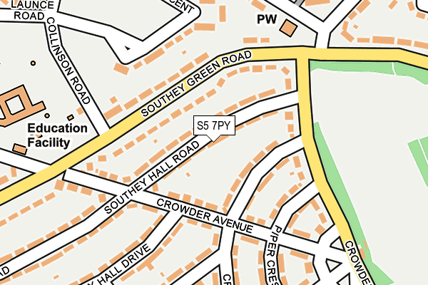 S5 7PY map - OS OpenMap – Local (Ordnance Survey)