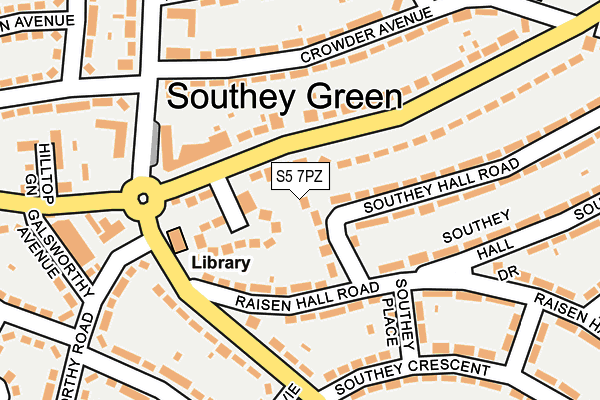 S5 7PZ map - OS OpenMap – Local (Ordnance Survey)