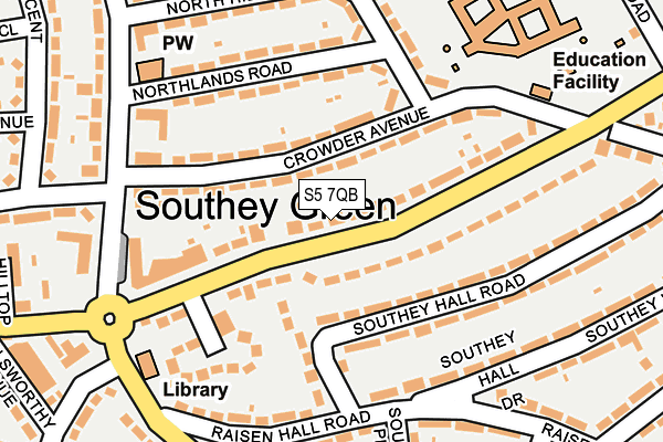 S5 7QB map - OS OpenMap – Local (Ordnance Survey)