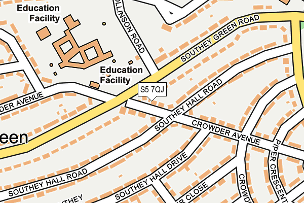 S5 7QJ map - OS OpenMap – Local (Ordnance Survey)