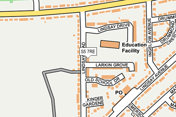 S5 7RE map - OS OpenMap – Local (Ordnance Survey)