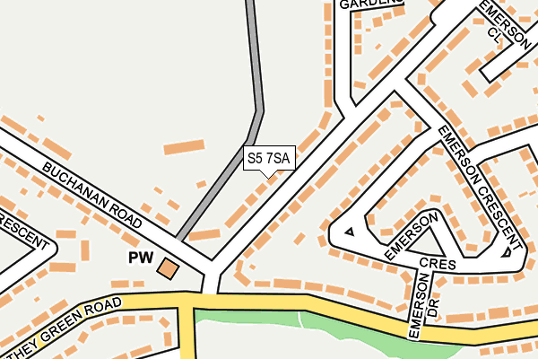 S5 7SA map - OS OpenMap – Local (Ordnance Survey)