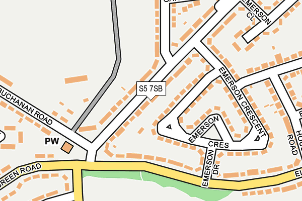 S5 7SB map - OS OpenMap – Local (Ordnance Survey)