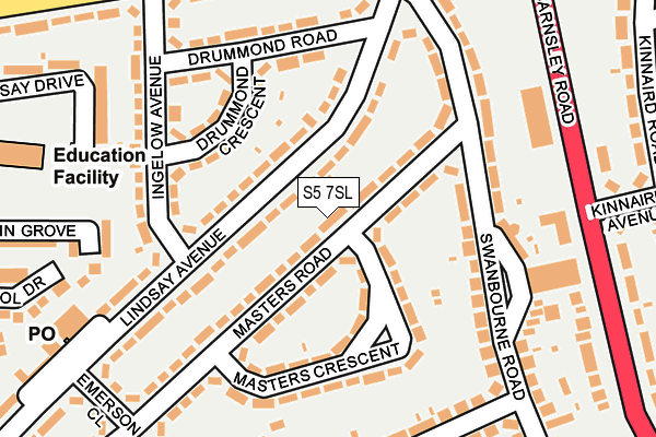 S5 7SL map - OS OpenMap – Local (Ordnance Survey)