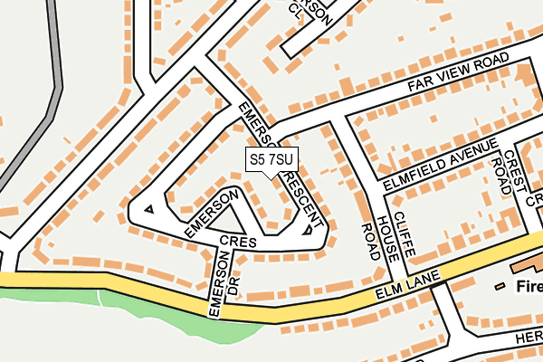 S5 7SU map - OS OpenMap – Local (Ordnance Survey)