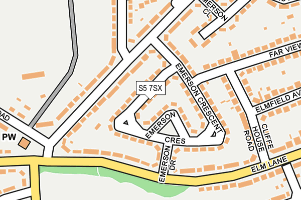 S5 7SX map - OS OpenMap – Local (Ordnance Survey)