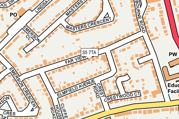 S5 7TA map - OS OpenMap – Local (Ordnance Survey)