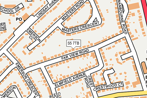 S5 7TB map - OS OpenMap – Local (Ordnance Survey)