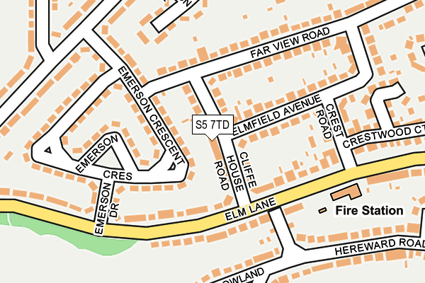 S5 7TD map - OS OpenMap – Local (Ordnance Survey)