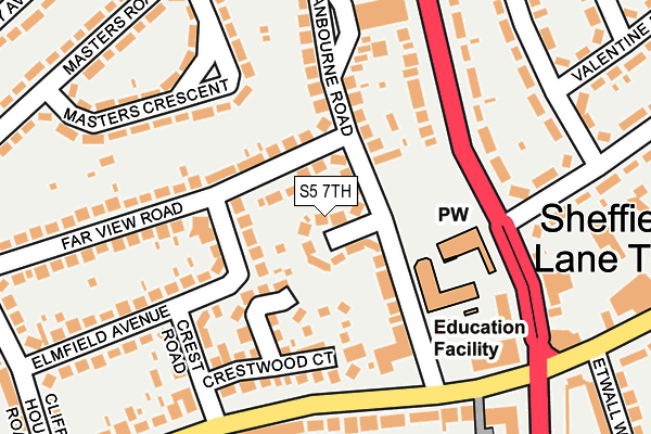 S5 7TH map - OS OpenMap – Local (Ordnance Survey)