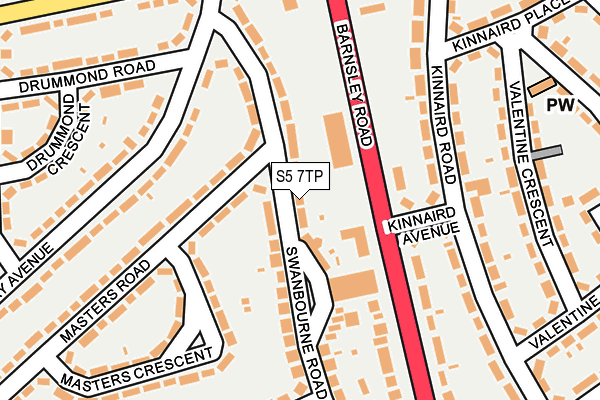 S5 7TP map - OS OpenMap – Local (Ordnance Survey)