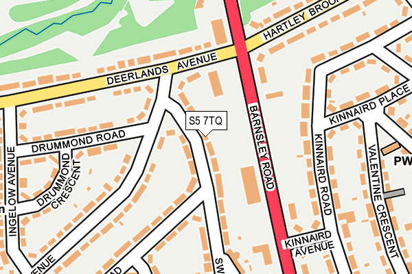 S5 7TQ map - OS OpenMap – Local (Ordnance Survey)