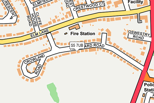 S5 7UB map - OS OpenMap – Local (Ordnance Survey)