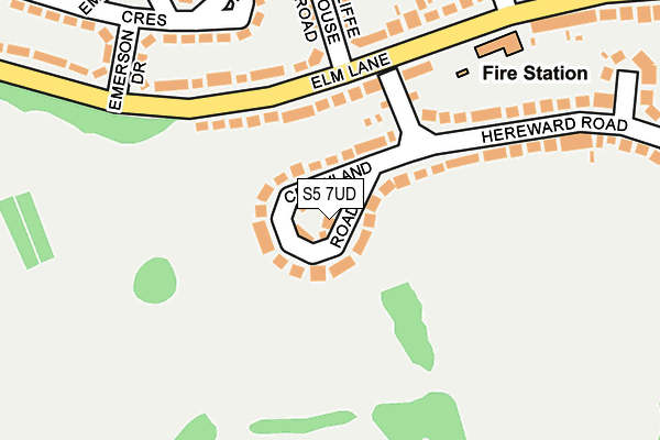 S5 7UD map - OS OpenMap – Local (Ordnance Survey)