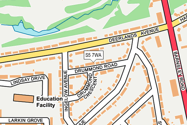 S5 7WA map - OS OpenMap – Local (Ordnance Survey)