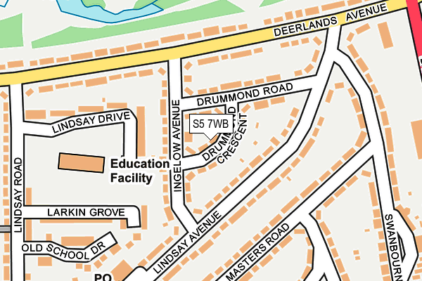 S5 7WB map - OS OpenMap – Local (Ordnance Survey)