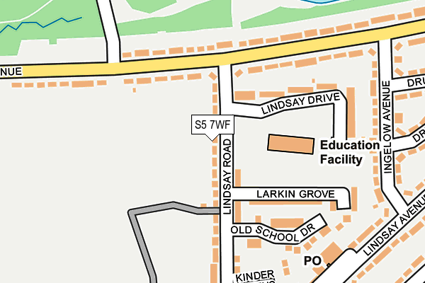 S5 7WF map - OS OpenMap – Local (Ordnance Survey)