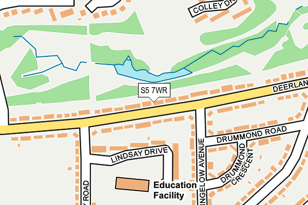 S5 7WR map - OS OpenMap – Local (Ordnance Survey)