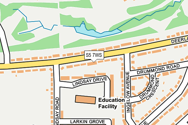 S5 7WS map - OS OpenMap – Local (Ordnance Survey)