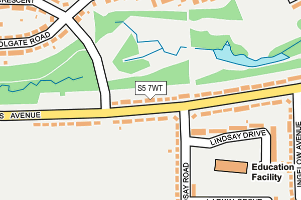 S5 7WT map - OS OpenMap – Local (Ordnance Survey)