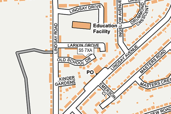 S5 7XA map - OS OpenMap – Local (Ordnance Survey)