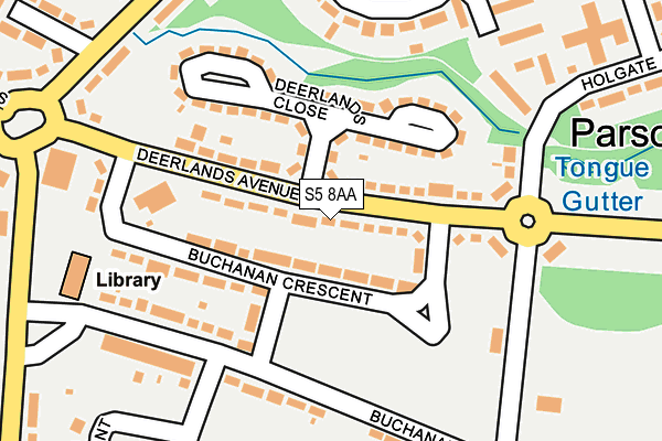 S5 8AA map - OS OpenMap – Local (Ordnance Survey)