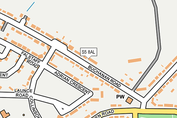 S5 8AL map - OS OpenMap – Local (Ordnance Survey)