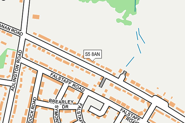 S5 8AN map - OS OpenMap – Local (Ordnance Survey)