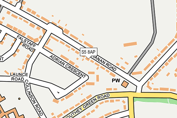 S5 8AP map - OS OpenMap – Local (Ordnance Survey)