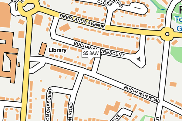 S5 8AW map - OS OpenMap – Local (Ordnance Survey)