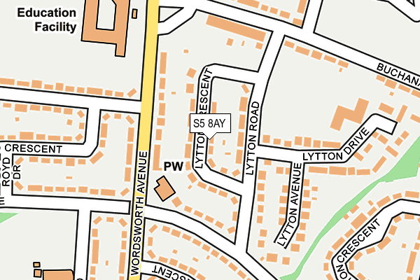 S5 8AY map - OS OpenMap – Local (Ordnance Survey)