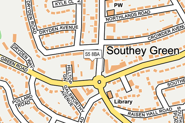 S5 8BA map - OS OpenMap – Local (Ordnance Survey)