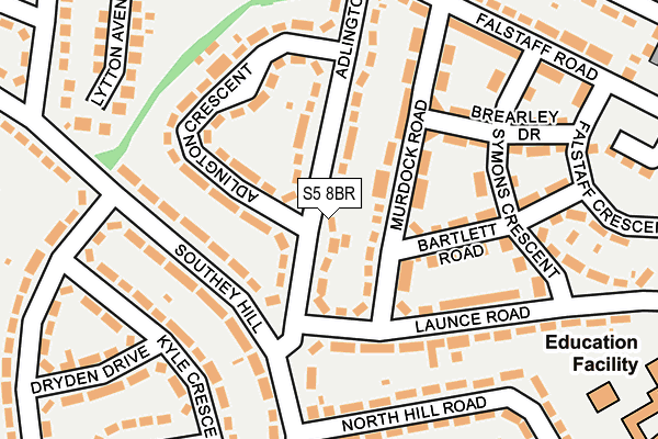 S5 8BR map - OS OpenMap – Local (Ordnance Survey)