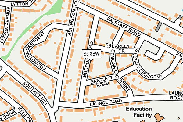 S5 8BW map - OS OpenMap – Local (Ordnance Survey)