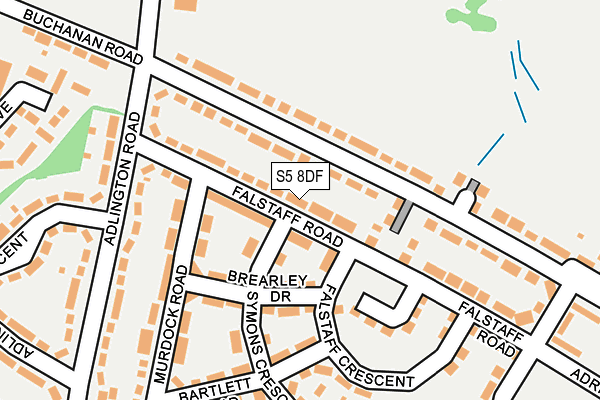 S5 8DF map - OS OpenMap – Local (Ordnance Survey)
