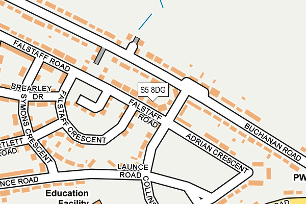 S5 8DG map - OS OpenMap – Local (Ordnance Survey)