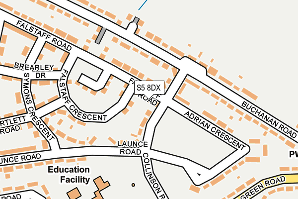 S5 8DX map - OS OpenMap – Local (Ordnance Survey)