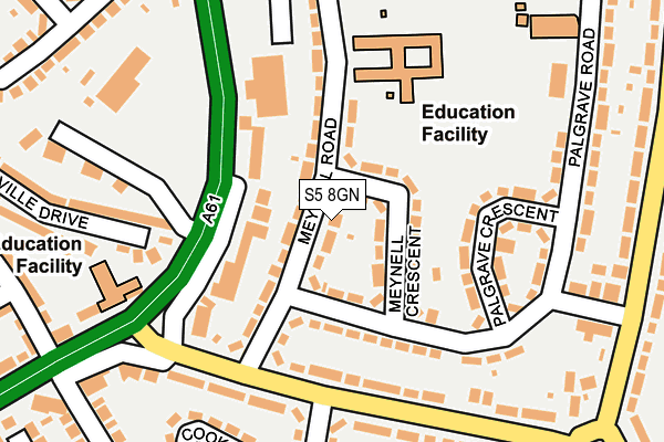 S5 8GN map - OS OpenMap – Local (Ordnance Survey)