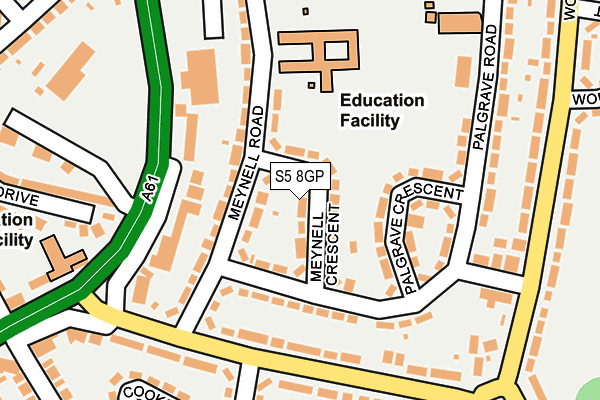 S5 8GP map - OS OpenMap – Local (Ordnance Survey)