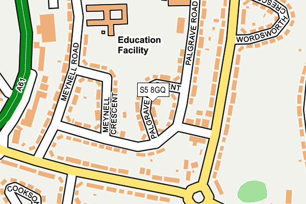 S5 8GQ map - OS OpenMap – Local (Ordnance Survey)