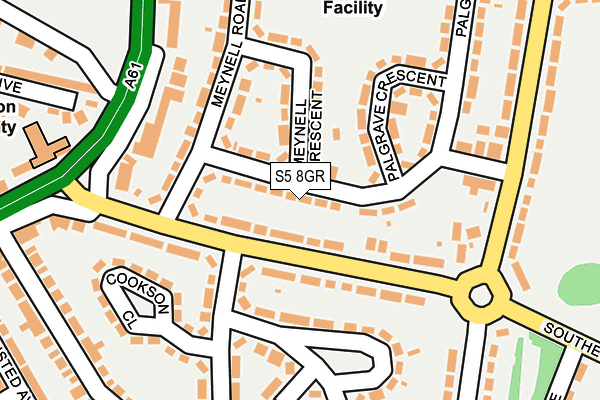 S5 8GR map - OS OpenMap – Local (Ordnance Survey)