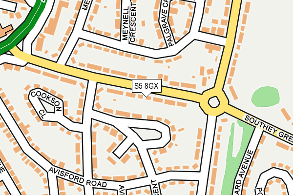 S5 8GX map - OS OpenMap – Local (Ordnance Survey)