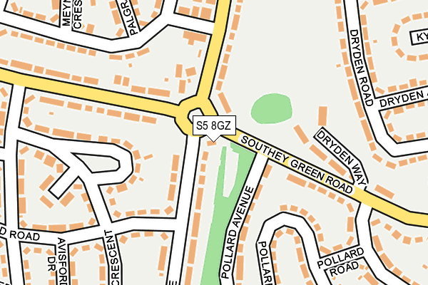S5 8GZ map - OS OpenMap – Local (Ordnance Survey)